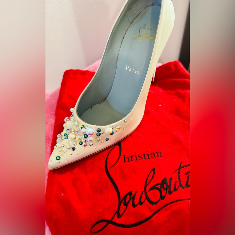 GORGEOUS Cristian Louboutin Wedding heels. No dirt or missing beads.